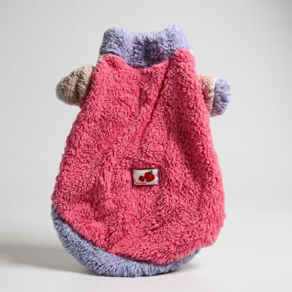 Yikeyo Dog Sweater Pink & Purple Fleece Medium Cozy Apparel - Picture 1 of 11